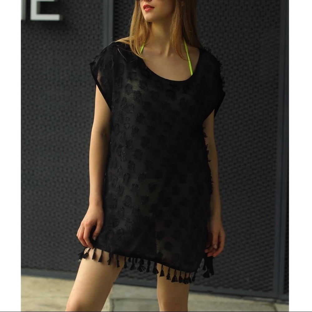Black Tassels Swimsuit Cover Up - Picture 4 of 4